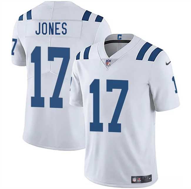 Men & Women & Youth Indianapolis Colts #17 Daniel Jones White 2025 Vapor Limited Stitched Jersey